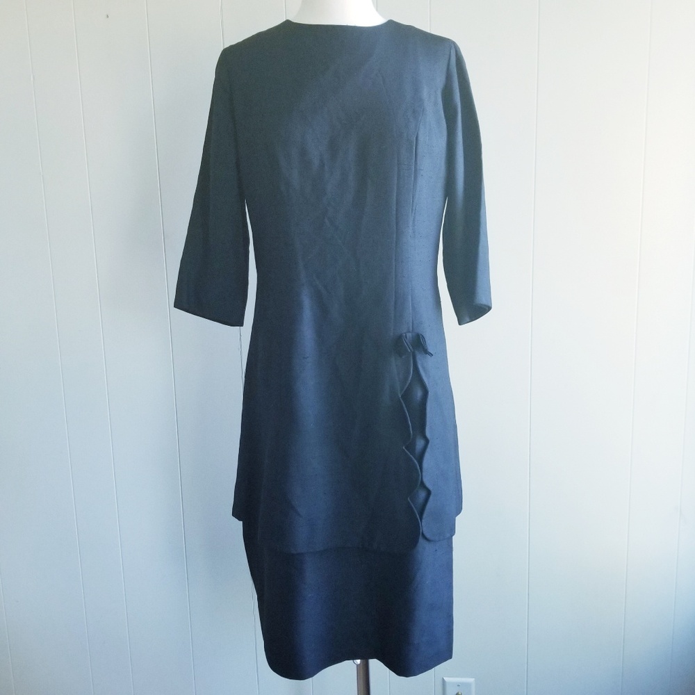 1960s Jeanne Durrell Dallas Black Dress